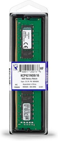 ذاكرة Kingston Technology 16GB DDR4 2133MHz لأجهزة الكمبيوتر المكتبية المختارة من Acer وDell وHP/Compaq (KCP421ND8/16) in Kuwait
