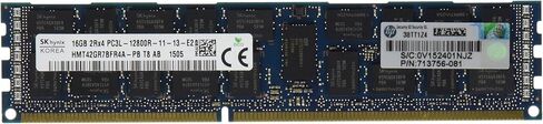 HP 16GB (1X16GB) 2RX4 PC3L-12800R DDR3-1600-MHZ MEMORY KIT ذاكرة الخادم 713985-B21 (متجددة) in Kuwait