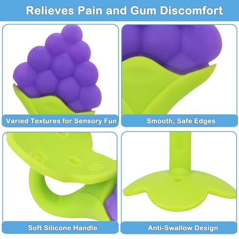 Baby Teething Toys, 10 Pack Fruit Teethers for Babies, Frozen Teething Toys for Babies, BPA-Free Silicone Teethers for Babies, Teethers Bulk, Natural Organic, Perfect Baby Gift, Soft & Textured in Saudi Arabia