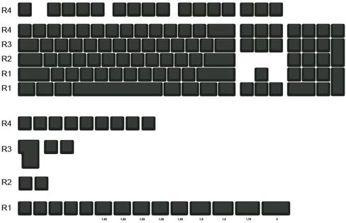 Ducky Black Blank 132 Key Cherry Profile PBT Keycap Set in Saudi Arabia