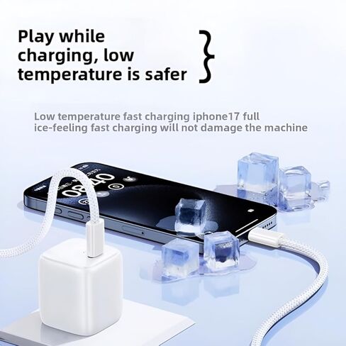 USB C to USB C Cable, 60W Fast Charging Cable Braided (6FT, 2Pack),Type C Charger Cord for iPhone 17/16/15 Pro Max Plus Series, iPad Pro/Air, for MacBook Pro/Air and More (White) in Saudi Arabia