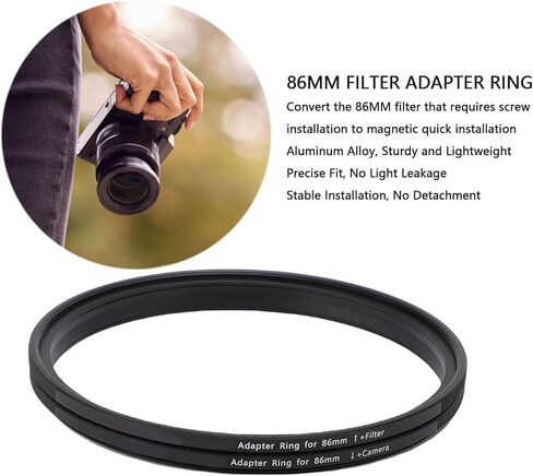 EBTOOLS 86mm Filter Adapter Ring, Magnetic Lens Filter Adapter, Lens Conversion Ring, Aluminum Alloy, with CNC Integrated Process, Oxidation and Drop Resisting, Lightweight Design in Saudi Arabia