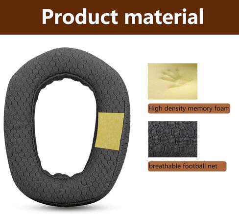 Replacement Ear Pads, Compatible with Logitech G435 G335 Headphones. Made of Soft and Breathable Football mesh Braid and Memory sea, Headphone Replacement Ear pad Accessories 1 Pair (Black) in Saudi Arabia