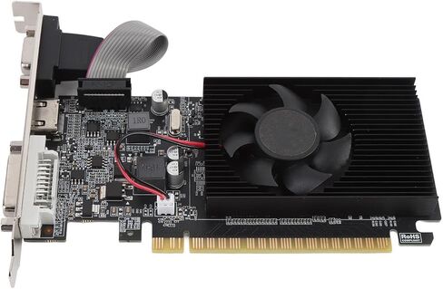PUSOKEI Computer Graphics Card, 1GB DDR3 64Bit 500/589MHz PCIE 2.0 Gaming Graphics Cards, Low Noise Video Card with Cooling Fan, Support DirectX10.1, VGA/DVI/HDMI Outport in Saudi Arabia