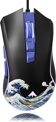 أغطية مفاتيح XVX PBT 132 مفتاحًا، أغطية مفاتيح للوحة المفاتيح اليابانية Great Wave Off Kanagawa + ماوس ألعاب سلكي in Kuwait