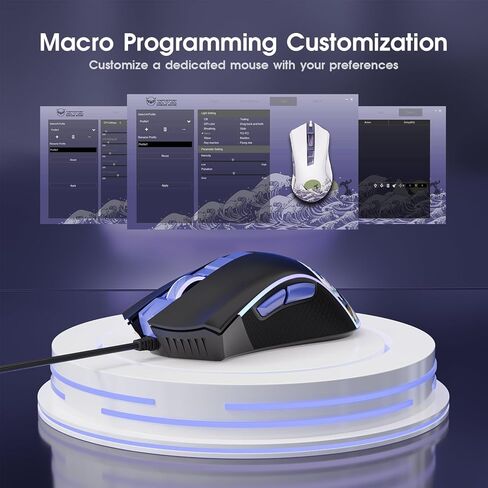 أغطية مفاتيح XVX PBT 132 مفتاحًا، أغطية مفاتيح للوحة المفاتيح اليابانية Great Wave Off Kanagawa + ماوس ألعاب سلكي in Kuwait