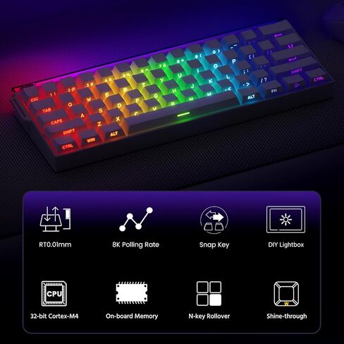 Shine60 Rapid Trigger Wireless Gaming Keyboard Shine-Through SP White Hall Effect Tri-Mode Keyboard Flash Magnetic Switch in Saudi Arabia