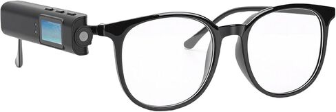 Yunseity Glasses Sports Camera, 2.7K HD 110 Wide Angle 0.96 Inch Display FPV Camera with Glasses APP, for Work Pet Walking Travel Cycling (Black) in Saudi Arabia