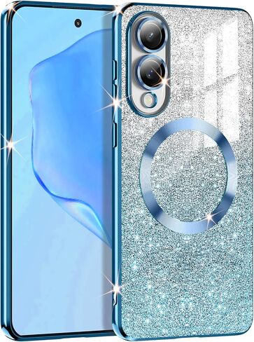 حافظة Casetego لهاتف Galaxy S25 FE، متوافقة مع MagSafe، واقي عدسة كاميرا كامل لهاتف Samsung Galaxy S25 FE، لامع مغناطيسي شفاف متدرج لامع ومطلي فاخر وناعم من مادة TPU لهاتف Samsung Galaxy S25 FE، ذهبي وردي بالكامل in Kuwait
