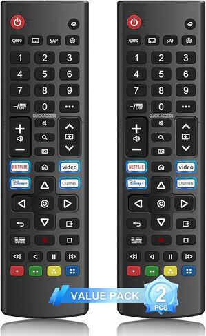 (عبوة من 2) بديل لجهاز التحكم عن بعد LG-TV، AKB76040302 جهاز التحكم عن بعد العالمي لجميع تلفزيونات LG 4K OLED UHD QLED MiniLED الذكية in Kuwait