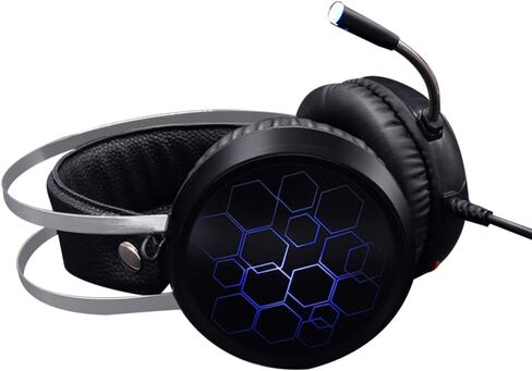 سماعة ألعاب بتصميم RGB وإضاءة فوق الأذن وميكروفون لوحدة التحكم والألعاب المحمولة وسماعة رأس كمبيوتر ستيريو سلكية لـ in Kuwait