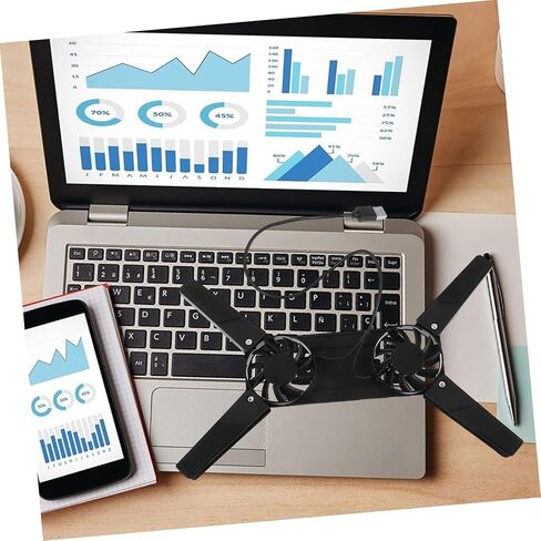 TEHAUX Laptop Cooling Stand with Skid Design Portable Fan Cooling Pad for and Gaming Laptops Comfortable Usage with Ventilation Area Durable and Reliable Laptop in Saudi Arabia