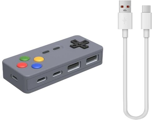 Creative and Personalized Cartoon Game Design Hub 4 in 1 Multi Port Expansion Mouse Keyboard USB Converter Connector in Saudi Arabia