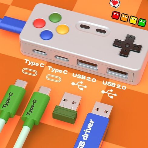 Creative and Personalized Cartoon Game Design Hub 4 in 1 Multi Port Expansion Mouse Keyboard USB Converter Connector in Saudi Arabia
