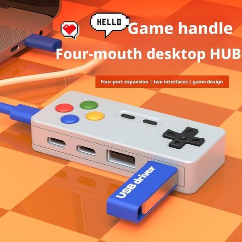 Creative and Personalized Cartoon Game Design Hub 4 in 1 Multi Port Expansion Mouse Keyboard USB Converter Connector in Saudi Arabia