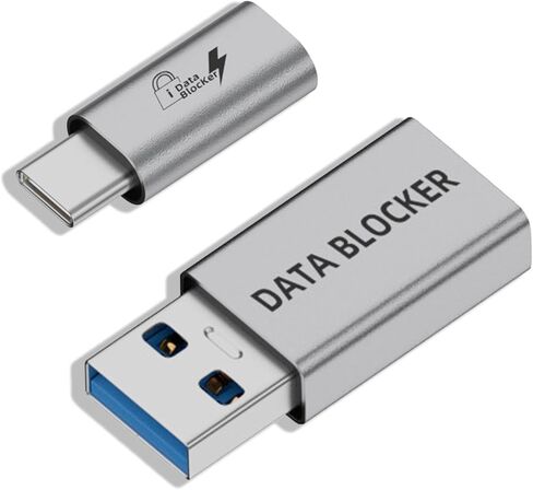 مانع بيانات USB C، ذكر USB A إلى أنثى من النوع C وUSB من النوع C إلى C مانع بيانات فقط للشحن، حماية ضد جاك العصير، رفض القرصنة يوفر شحنًا آمنًا in Kuwait