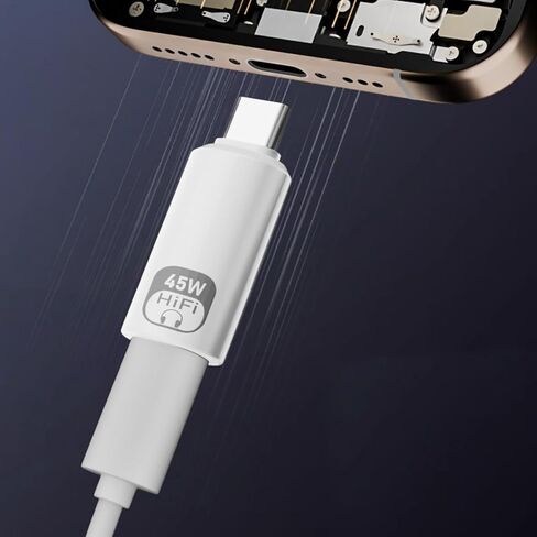 محول أنثى من النوع C ذكر إلى 8Pin موسع USB C للشحن السريع PD45w والاستماع والاتصال بنقل البيانات بسرعة 480 ميجابت في الثانية in Kuwait
