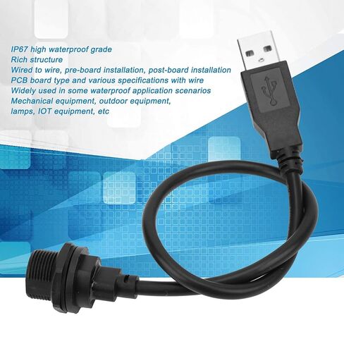 موصل USB IP67 Micro USB أنثى 2.0 ذكر مع مقبس كابل E10MCTFF U2AM متانة عالية للمعدات الميكانيكية والمصابيح الخارجية وأجهزة IOT مادة PA66 البلاستيكية الحرارية (0.3 متر) in Saudi Arabia