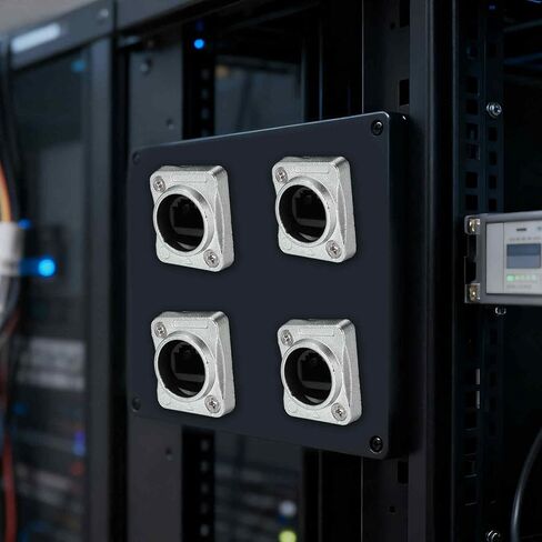 2 قطعة RJ45 زاوية منحنية لوحة تركيب مقرنة، أنثى إيثرنت LAN كابل موصل 8 دبوس إخراج تمرير من خلال موصل محمية لوحة جبل محول الحاجز، فضي in Saudi Arabia