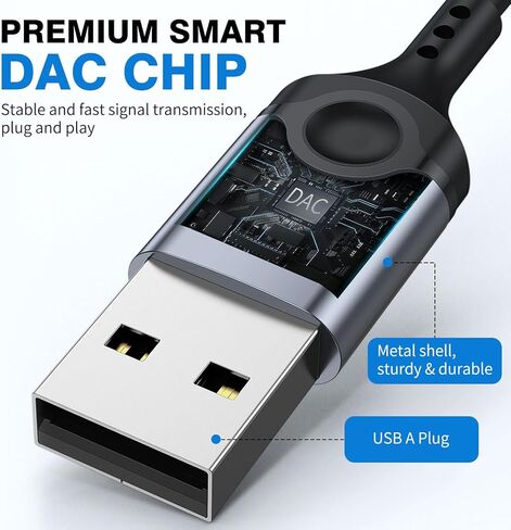 ASKUBSKU سماعات رأس USB مع ميكروفون للكمبيوتر الشخصي، USB A سماعة رأس للكمبيوتر، سماعات أذن USBA سلكية مع كتم الصوت وسلك اتصال ستيريو لأجهزة الكمبيوتر المحمول Dell/Surface/Switch، أسود in Saudi Arabia