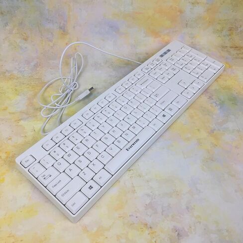 Everwrote Computer keyboards – White 104-key layout with numeric keypad for convenient data input and calculations in Saudi Arabia