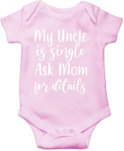 CBTwear My Uncle Is Single اسأل أمي عن التفاصيل - ملابس الأطفال - ملابس مضحكة لحديثي الولادة للبنين والبنات in Saudi Arabia