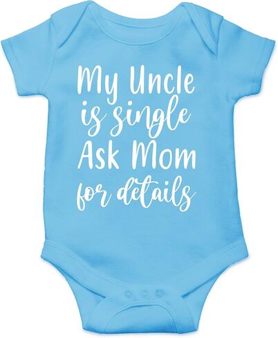 CBTwear My Uncle Is Single اسأل أمي عن التفاصيل - ملابس الأطفال - ملابس مضحكة لحديثي الولادة للبنين والبنات in Saudi Arabia