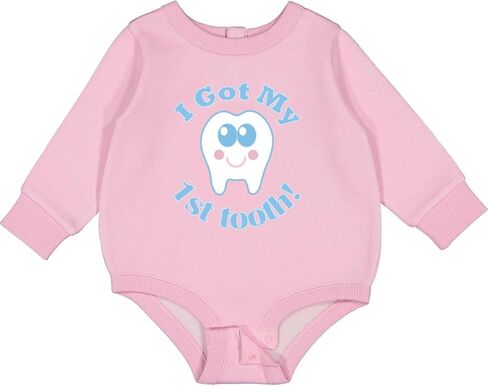 inktastic I Got My First Tooth Baby Boy Baby Fleece Bodysuit in Saudi Arabia