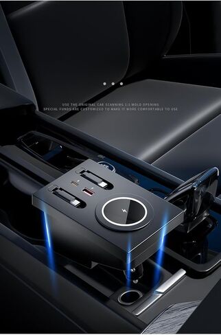 JOYSOY 135W Wireless Cell Phone Automobile Chargers for Volvo XC90 S90 V90 XC60 S60 Phone Charging Pad with Type C&Lightning Cable in Saudi Arabia