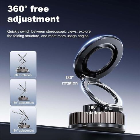 Car Phone Mount with Strong Suction Cup, Magnetic Phone Holder for Car Dashboard & Windshield, iPhone Car Mount for Most 4-7 Inch Smartphones(Black) in Saudi Arabia