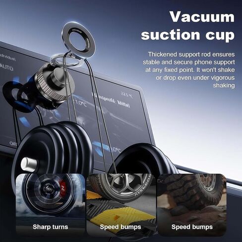 Car Phone Mount with Strong Suction Cup, Magnetic Phone Holder for Car Dashboard & Windshield, iPhone Car Mount for Most 4-7 Inch Smartphones(Black) in Saudi Arabia