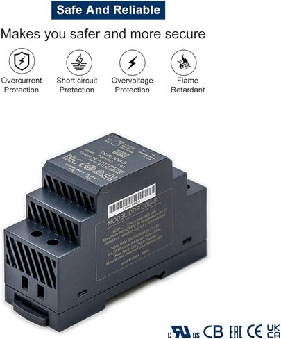 DDR-30G-5 30W 5V 6A DIN Rail Mount Power Supply - Industrial Power Supply, High Efficiency DC-DC Converter for Factory Automation, Process Control, Robotics in Saudi Arabia