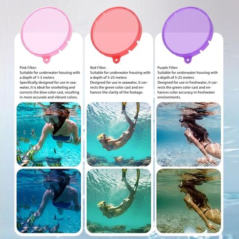 Dive Filter for Insta, Underwater Camera Dive Lens Filters, High Transparency Calibration Color Rendition Anti Scratches Case Lens Filter (Red) in Saudi Arabia