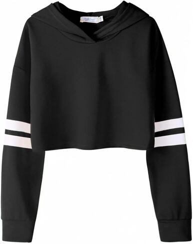 Arshiner Girls Crop Tops Tie-Dye Hoodies Kids Long Sleeve Pullover Sweatshirts in Kuwait