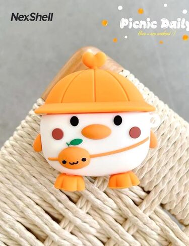 حافظة لطيفة لجهاز AirPods Pro 2 Gen Kawaii 3D Duck Design مع سلسلة مفاتيح جرلي، غطاء كرتوني | حافظة سيليكون واقية للأطفال والنساء والفتيات والمراهقين in Saudi Arabia