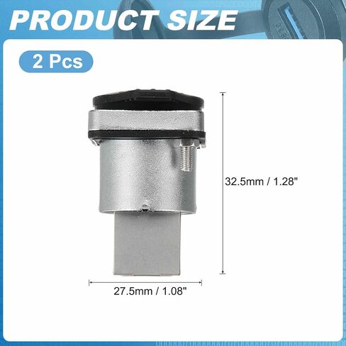2Pcs RJ45 Right Angle Panel Mount Coupler, Female Ethernet LAN Cable Connector Pass Through Connector Shielded Panel Mount Bulkhead Extension Adapter with Dust Cover, Silver in Saudi Arabia