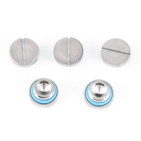 Plug Fitting, 5 Pieces Black G 1/4 inch Plug Fitting, Silver Water Stop Plug, Brass Water Cooling Plug for Computer Water Cooling System, with Slotted Drive, Easy to Tighten in Saudi Arabia