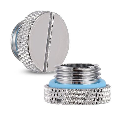 Plug Fitting, 5 Pieces Black G 1/4 inch Plug Fitting, Silver Water Stop Plug, Brass Water Cooling Plug for Computer Water Cooling System, with Slotted Drive, Easy to Tighten in Saudi Arabia
