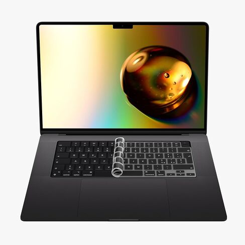 حماية لوحة المفاتيح السيليكون kwmobile - غطاء لوحة المفاتيح QWERTY (الإيطالية) متوافق مع Apple MacBook Pro 16.2 2024 M4 A3403 / A3186 - أسود in Kuwait