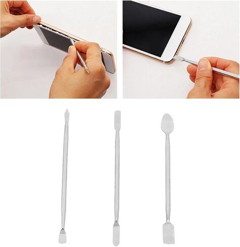 Hilitand 3Pcs Metal Spudger, Repair Opening Pry Tool Kit with 6 Head Shapes, for Mobile Phone Tablet Laptop Disassembly in Saudi Arabia
