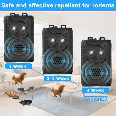 Rodent Repellent for Car Engines, Under Hood Mouse Rat Repellent Ultrasonic with LED Strobe Light, Car Mice Repellent Keep Mice Away from Car Engines in Saudi Arabia
