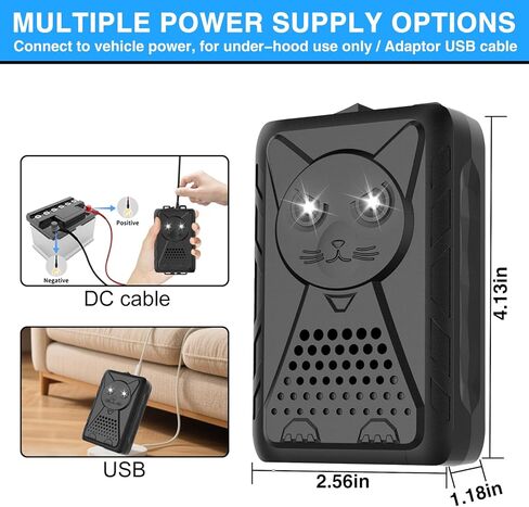 Rodent Repellent for Car Engines, Under Hood Mouse Rat Repellent Ultrasonic with LED Strobe Light, Car Mice Repellent Keep Mice Away from Car Engines in Saudi Arabia