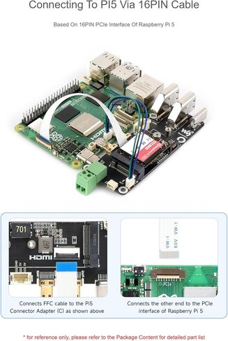 PCIe to M.2 Multifunctional Adapter, Compatible with Raspberry Pi 5, Two Power Supply Methods, Supports Dual 4K Outputs in Saudi Arabia