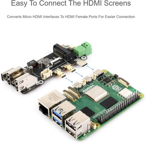 PCIe to M.2 Multifunctional Adapter, Compatible with Raspberry Pi 5, Two Power Supply Methods, Supports Dual 4K Outputs in Saudi Arabia