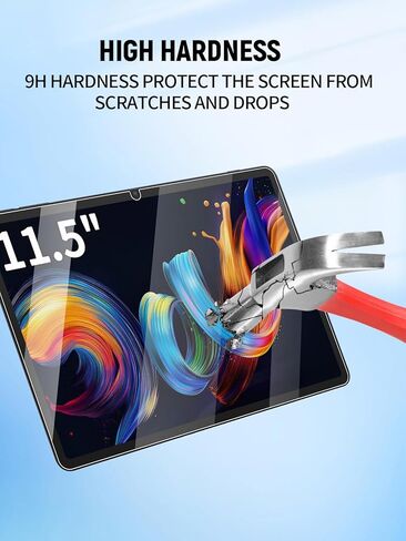 واقي شاشة مقاس 11.5 بوصة لجهاز TCL NXTPAPER 11 Plus Android Tablet (موديل 9469X)، طبقة من الزجاج المقوى بصلابة 9H مضادة للخدش ومضادة لبصمات الأصابع وشفافة عالية الوضوح، عبوتان in Saudi Arabia