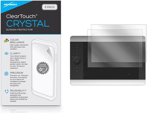 واقي شاشة BoxWave متوافق مع Wacom Intuos Pro Medium PTH-651 - ClearTouch Crystal (عبوتان)، غلاف فيلم HD - يحمي من الخدوش in Kuwait