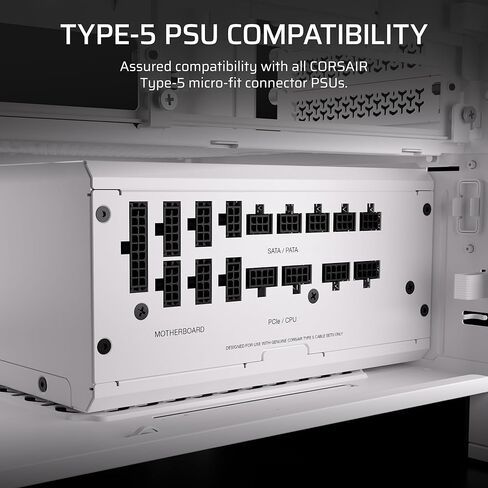 Corsair Elite Premium Type 5 Individual Sleeved PSU Cable Pro Kit – Low-Profile Cable Combs, Triple-Mesh Paracord Sleeve, Compatible Type 5 PSUs – White in Saudi Arabia