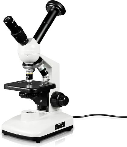 Vision Scientific VME0015-CXT-LD-DG1.3-E2 Dual View Compound Microscope, 10x WF & 20x WF Eyepieces, 40x—800x Magnification, LED Illumination, 0.65 N.A. Condenser, 1.3MP Digital Eyepiece Camera in Saudi Arabia
