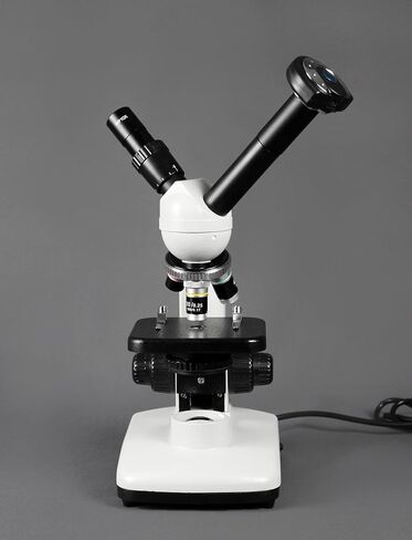 Vision Scientific VME0015-CXT-LD-DG1.3-E2 Dual View Compound Microscope, 10x WF & 20x WF Eyepieces, 40x—800x Magnification, LED Illumination, 0.65 N.A. Condenser, 1.3MP Digital Eyepiece Camera in Saudi Arabia