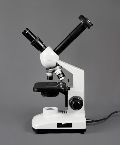 Vision Scientific VME0015-CXT-LD-DG1.3-E2 Dual View Compound Microscope, 10x WF & 20x WF Eyepieces, 40x—800x Magnification, LED Illumination, 0.65 N.A. Condenser, 1.3MP Digital Eyepiece Camera in Saudi Arabia